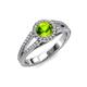 4 - Aylin Peridot and Diamond Halo Engagement Ring 