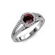 4 - Aylin Red Garnet and Diamond Halo Engagement Ring 