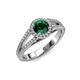 4 - Aylin Emerald and Diamond Halo Engagement Ring 