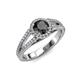 4 - Aylin Black and White Diamond Halo Engagement Ring 
