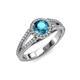 4 - Aylin London Blue Topaz and Diamond Halo Engagement Ring 