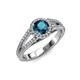 4 - Aylin Blue and White Diamond Halo Engagement Ring 