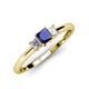 3 - Eadlin Princess Cut Blue Sapphire and Diamond Three Stone Engagement Ring 