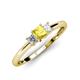 3 - Eadlin Princess Cut Yellow Sapphire and Diamond Three Stone Engagement Ring 