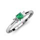 3 - Eadlin Princess Cut Emerald and Diamond Three Stone Engagement Ring 