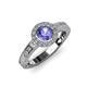 3 - Meir Tanzanite and Diamond Halo Engagement Ring 