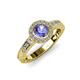 3 - Meir Tanzanite and Diamond Halo Engagement Ring 