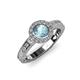 3 - Meir Aquamarine and Diamond Halo Engagement Ring 