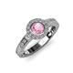 3 - Meir Pink Tourmaline and Diamond Halo Engagement Ring 