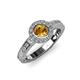 3 - Meir Citrine and Diamond Halo Engagement Ring 