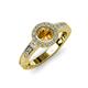 3 - Meir Citrine and Diamond Halo Engagement Ring 