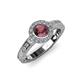 3 - Meir Rhodolite Garnet and Diamond Halo Engagement Ring 
