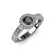 3 - Meir Black and White Diamond Halo Engagement Ring 