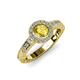 3 - Meir Lab Created Yellow Sapphire and Diamond Halo Engagement Ring 