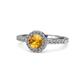 1 - Eleanor Citrine and Diamond Halo Engagement Ring 