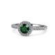 1 - Eleanor Emerald and Diamond Halo Engagement Ring 