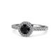 1 - Eleanor Black and White Diamond Halo Engagement Ring 