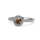 1 - Eleanor Smoky Quartz and Diamond Halo Engagement Ring 