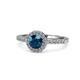 1 - Eleanor Blue and White Diamond Halo Engagement Ring 