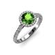 3 - Bella Green Garnet and Diamond Halo Engagement Ring  