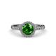2 - Bella Green Garnet and Diamond Halo Engagement Ring  