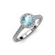 4 - Miah Aquamarine and Diamond Halo Engagement Ring 