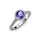 4 - Miah Iolite and Diamond Halo Engagement Ring 