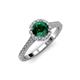 4 - Miah Emerald and Diamond Halo Engagement Ring 