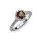 4 - Miah Smoky Quartz and Diamond Halo Engagement Ring 