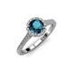 4 - Miah Blue and White Diamond Halo Engagement Ring 