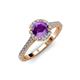 4 - Miah Amethyst and Diamond Halo Engagement Ring 