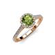 4 - Miah Peridot and Diamond Halo Engagement Ring 