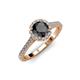 4 - Miah Black and White Diamond Halo Engagement Ring 