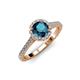 4 - Miah Blue and White Diamond Halo Engagement Ring 