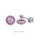 1 - Serena 0.57 ctw (2.00 mm) Round Pink Sapphire Jackets Earrings 