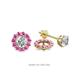 1 - Serena 0.57 ctw (2.00 mm) Round Pink Sapphire Jackets Earrings 
