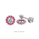 1 - Serena 0.40 ctw (2.00 mm) Round Pink Tourmaline Jackets Earrings 