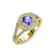 4 - Elle Tanzanite and Diamond Double Halo Engagement Ring 