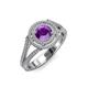 4 - Elle Amethyst and Diamond Double Halo Engagement Ring 