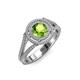 4 - Elle Peridot and Diamond Double Halo Engagement Ring 