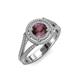 4 - Elle Rhodolite Garnet and Diamond Double Halo Engagement Ring 