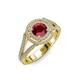 4 - Elle Ruby and Diamond Double Halo Engagement Ring 