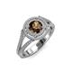 4 - Elle Smoky Quartz and Diamond Double Halo Engagement Ring 