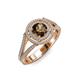 4 - Elle Smoky Quartz and Diamond Double Halo Engagement Ring 