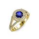 4 - Elle Blue Sapphire and Diamond Double Halo Engagement Ring 