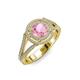 4 - Elle Pink Tourmaline and Diamond Double Halo Engagement Ring 