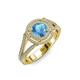 4 - Elle Blue Topaz and Diamond Double Halo Engagement Ring 