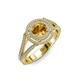 4 - Elle Citrine and Diamond Double Halo Engagement Ring 