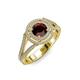 4 - Elle Red Garnet and Diamond Double Halo Engagement Ring 