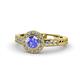 1 - Meir Tanzanite and Diamond Halo Engagement Ring 